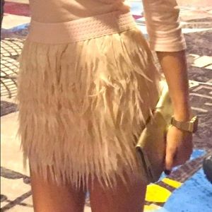 Faux feather mini skirt